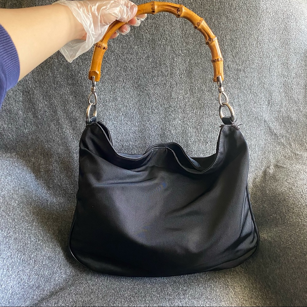 Gucci Bamboo Nylon Shoulder Bag
